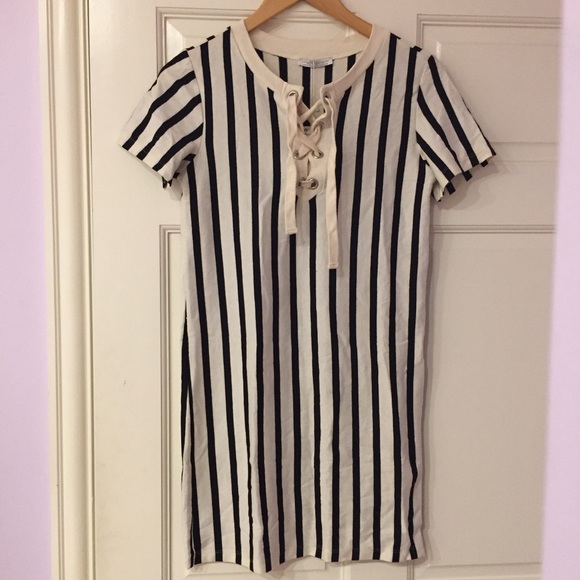 Zara Dresses & Skirts - NWT zara vertical striped lace-up dress